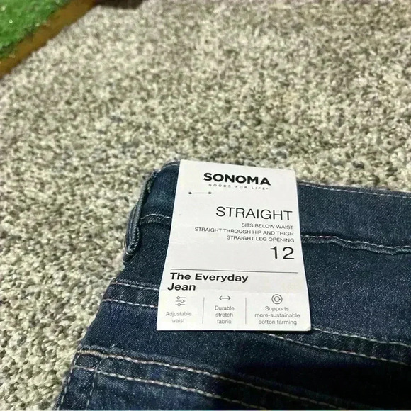 Sonoma Everyday Jean Straight Dark Rinse Denim Blue Stretch Jeans Boys 12 - Picture 10 of 10